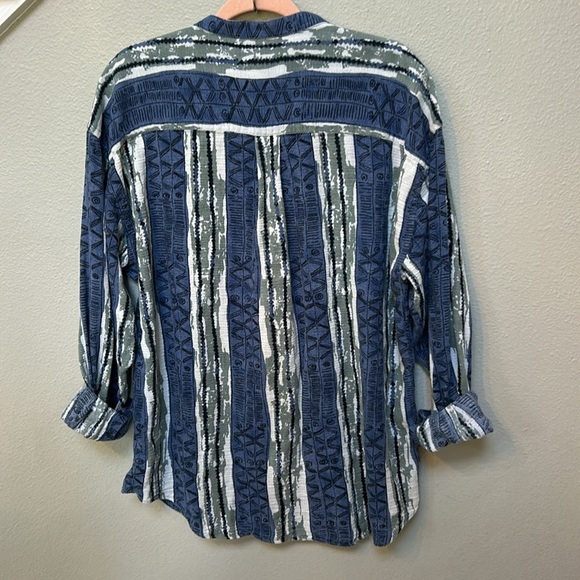 Vintage 90s Coogi style pattern art to wear button front shirt, men’s XL - Picture 8 of 10
